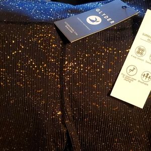 Glyder brand new black w gold flecks active yoga pants size M